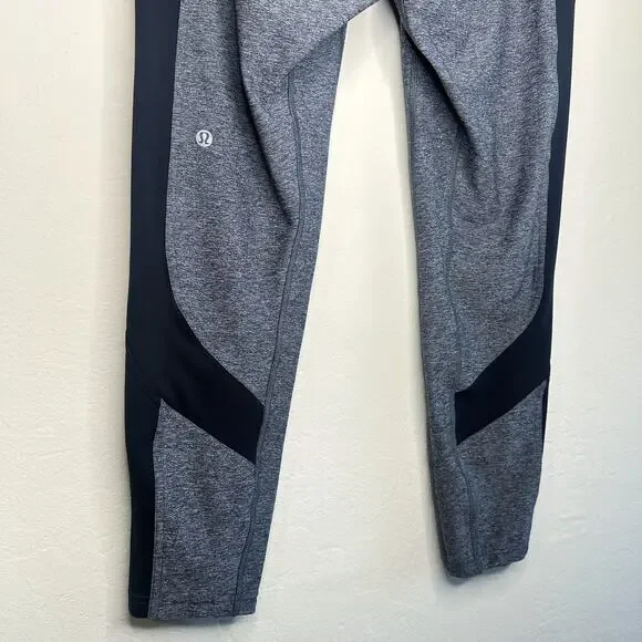 Lululemon Box It Out Tight Heathered Grey Black W5AU7S Luxtreme Leggings 12 - Picture 10 of 16